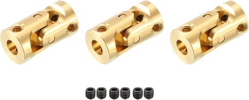 DMiotech 5 Pack 3mm to 3mm Inner Dia Rotatable Universal Steering Shaft U Joint Coupler L13 x D7 Coupler Connector W Screw for 3D Printer, CNC Machine in Saudi Arabia