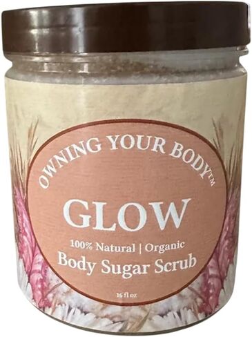 Glow Organic Face & Body Sugar Scrub – Natural Exfoliating Scrub for Smooth, Radiant Skin – Gentle Moisturizing Polish for Face, Body & Hands in Saudi Arabia