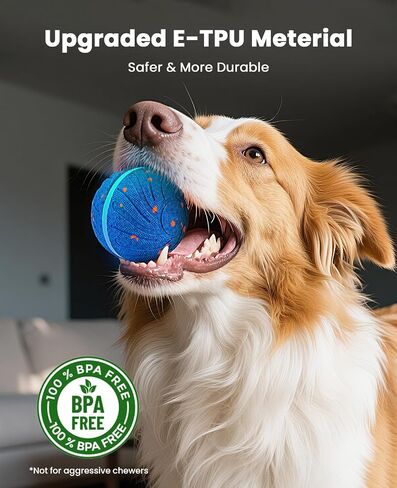 Smart Interactive Dog Balls, Automatic Moving Ball for Medium and Large Dogs, E-TPU New Material, Motion Activated Rolling & Rotating Bouncy Toy for Dog Enrichment & Stimulation in Kuwait