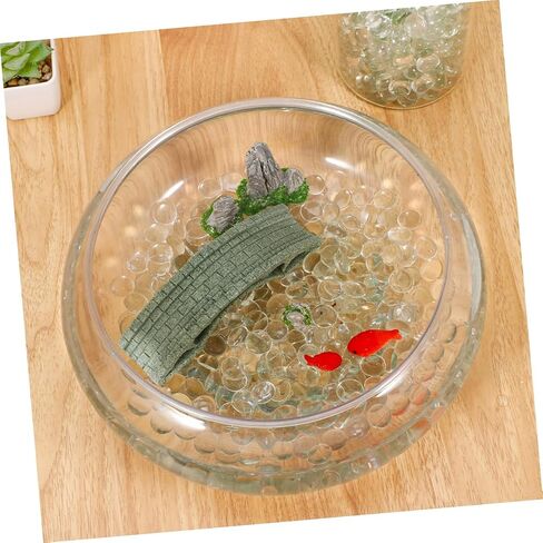 VICASKY 200pcs Clear Flat Glass Beads for Aquarium and Garden Decor Non Floating Decorative Pebbles Versatile Vase Fillers Effortless Cleaning and Visual Appeal for Home and Outdoor Use in Saudi Arabia
