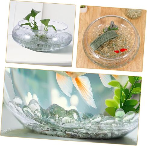 Zerodeko 200pcs Clear Glass Pebbles for Vases and Aquariums Decorative Flat Marbles Non Floating Beads for Home and Garden Decor Low Maintenance Craft Filler in Saudi Arabia