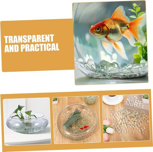 Zerodeko 200pcs Clear Glass Pebbles for Vases and Aquariums Decorative Flat Marbles Non Floating Beads for Home and Garden Decor Low Maintenance Craft Filler in Saudi Arabia