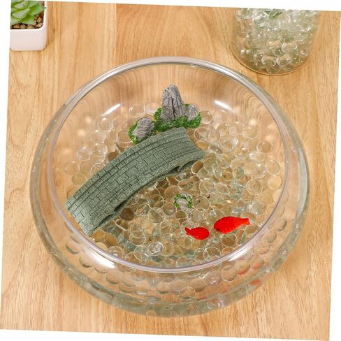 MAGICLULU 200Pcs Clear Flat Glass Beads for Vase Fillers Decorative Glass Marbles for Home Garden Aquarium and Fish Tank Decorations Easy Maintenance and Stable Support in Saudi Arabia