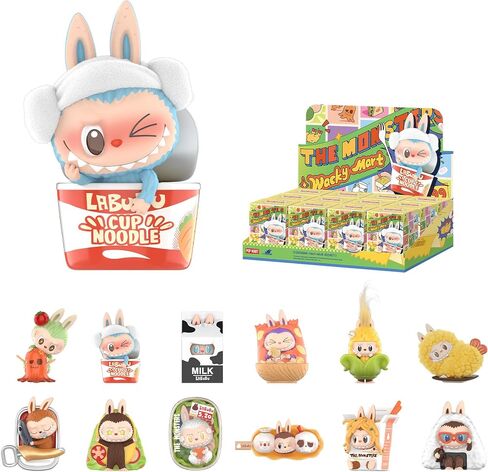 Pop Mart the Monsters Wacky Mart Series Blind Box Terms ، وأرقام التصميم العشوائي ، شخصيات قابلة للتحصيل ، ألعاب منزلية ، هدايا عيد ميلاد العطلات للفتيات والفتيان ، صندوق واحد in Kuwait