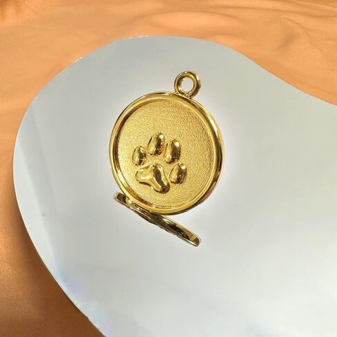 Dogs ID Tags Personalized Double Sided Deep Engraved Cat & Dog Collar Charm Round Shape Frosting Process Silver/Gold Plated (PAW-Gold) in Kuwait