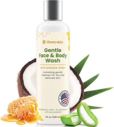 Face and Body Wash Moisturizer for Acne and Sensitive Skin Body Wash with Manuka Honey - Hydrating Facial Cleanser for Dry and Sensitive Skin and Anti-Aging Skincare for Men and Women (4oz) in Saudi Arabia