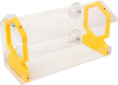 JCS Wildlife Diner Diner 13 Window Feeder - يحمل 4 أكواب بذور الطيور (أصفر) in Kuwait