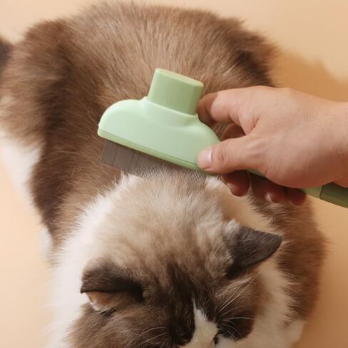 مشط البراغيث للقطط والكلاب - مشط إزالة شعر الحيوانات الأليفة ثنائية الجانب مع أسنان طويلة/قصيرة من الفولاذ المقاوم للصدأ - فرشاة فعالة للتسلق لاستقصاء وتصنيع الاستمالة in Kuwait