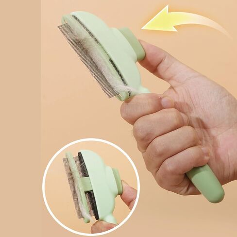 مشط البراغيث للقطط والكلاب - مشط إزالة شعر الحيوانات الأليفة ثنائية الجانب مع أسنان طويلة/قصيرة من الفولاذ المقاوم للصدأ - فرشاة فعالة للتسلق لاستقصاء وتصنيع الاستمالة in Kuwait