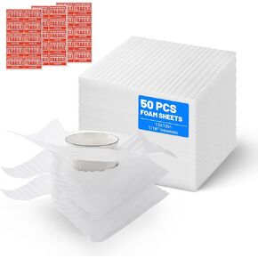 Moving Packaging Supplies – 125 Pack Cushion Foam Pouches (1/14" Thick) + 50 Fragile Labels, 8"x8" / 8"x12" / 12"x12", Reusable Kitchen Packing Kit for Dishes & Fragile Items in Saudi Arabia