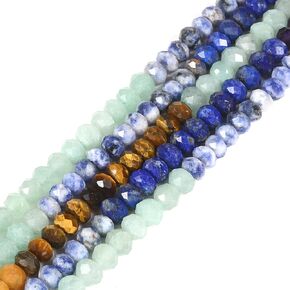 6mm Natural Moonstone Faceted Rondelle Loose Beads 16 Inch in Kuwait