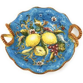 Ceramiche d'Arte Parrini - الفخار الخزفي الإيطالي التقديم السلطانية المركزية مجموعة مجموعة مجموعة Lemons Amalfi مصنوعة في إيطاليا توسكان فلورنسا in Kuwait