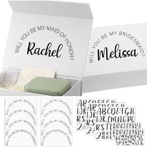 MotiMind 8 Pcs Will You Be My Bridesmaid Groomsman Sticker,Bridesmaid,Black | Personalized Name Decals For Proposal Box, Bridesmaid Groomsman , Waterproof Vinyl For Wedding Bachelorette Party in Saudi Arabia