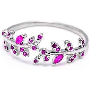 HNMZZPL Adjustable S925 Sterling Silver Ring for Women,Branch Leaves Band Stacking Finger Ring,Paved Cubic Zirconia Stone Stackable Open Ring in Kuwait