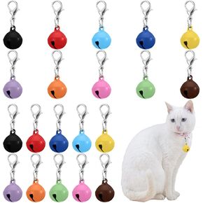 20PCS Pet Bells for Dog Cat Collar, Metal Round Cat Bell Collar with Clasps, Charm Pet Pendant Accessories Christmas Decoration Jingle Bell(Colourful) in Kuwait