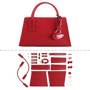 Popsewing Leather Women Top Handles Handbag Diy Kit ، حقيبة كتف Crossbody Diy مع مجموعة خياطة ، مجموعة حقيبة مصنوعة يدويًا لـ Mom Girlfriend Firsty Gift (Black) in Kuwait
