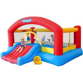 Large Bounce House for Big Kids, 14.8 x 14.5 FT Inflatable Bouncer Jumper Slide with 650W Blower, Basketball Hoop, Throw Ball Game, Ball Pits in Saudi Arabia
