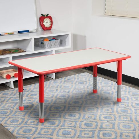 23.625" W x 47.25" L Natural Plastic Adjustable Activity Table-School Table for 6 in Saudi Arabia