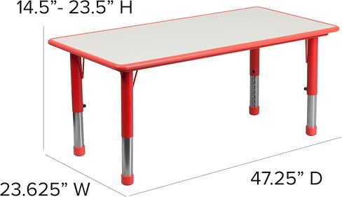 23.625" W x 47.25" L Natural Plastic Adjustable Activity Table-School Table for 6 in Saudi Arabia
