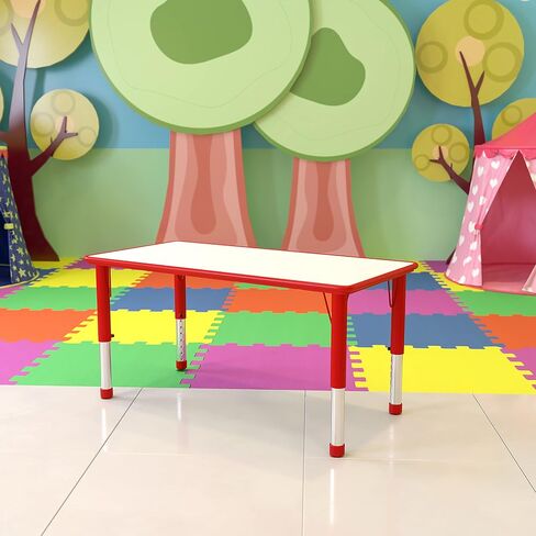 23.625" W x 47.25" L Natural Plastic Adjustable Activity Table-School Table for 6 in Saudi Arabia
