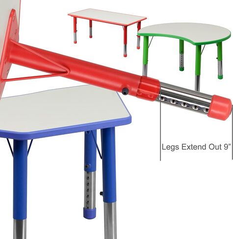 23.625" W x 47.25" L Natural Plastic Adjustable Activity Table-School Table for 6 in Saudi Arabia