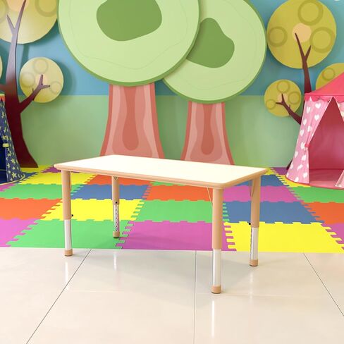 23.625" W x 47.25" L Natural Plastic Adjustable Activity Table-School Table for 6 in Saudi Arabia