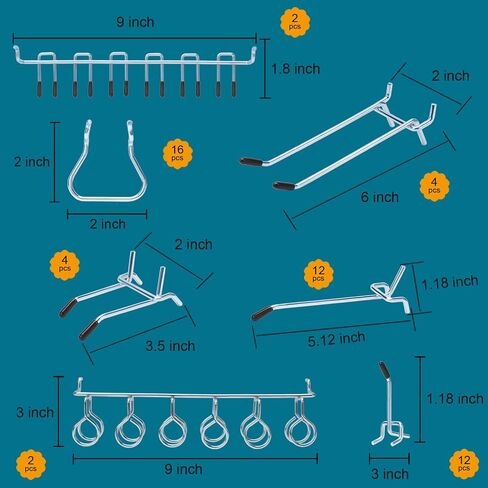 248PCS Pegboard Accessories Organizer Kit, Pegboard Bins, Pegboard Set for Tools, 1/8 and 1/4 inch Pegboard Hooks Assortment, Pegboard Bins, Metal Hooks for Hanging Storage (All Black) in Kuwait