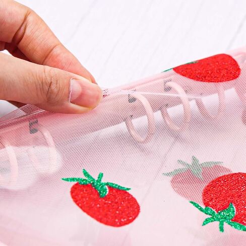 Axewoodz Red A5 Zipper Binder Clear Dillable Notebook Shell Clet Clep Strawberry Lace Cover 6 Ring PVC Binder Cover for Photocard Planner Journal Photo Photo in Saudi Arabia