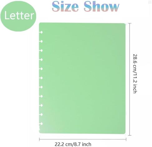 3 Set Letter Discbound Notebook Covers DIY Disc Planner Candy Colors Compatible with Levenger Circa Arc TUL Eagle and Happy Planner(Green,Letter) in Saudi Arabia