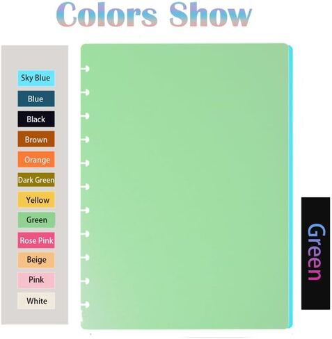3 Set Letter Discbound Notebook Covers DIY Disc Planner Candy Colors Compatible with Levenger Circa Arc TUL Eagle and Happy Planner(Green,Letter) in Saudi Arabia