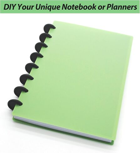 3 Set Letter Discbound Notebook Covers DIY Disc Planner Candy Colors Compatible with Levenger Circa Arc TUL Eagle and Happy Planner(Green,Letter) in Saudi Arabia