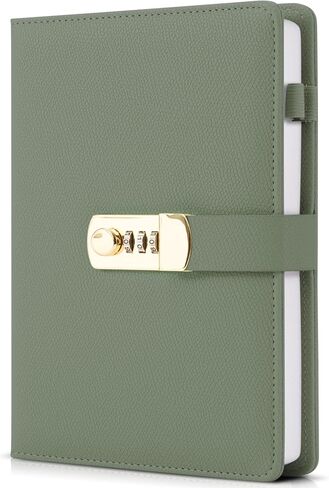 Aesthetic Diary with Lock – Beautiful Leather Journal with Easy to Change Code Lock & Refillable Pages – Quality Planner for Women with Bookmark & Pen Holder to Securely Protect Thoughts & Memories in Saudi Arabia