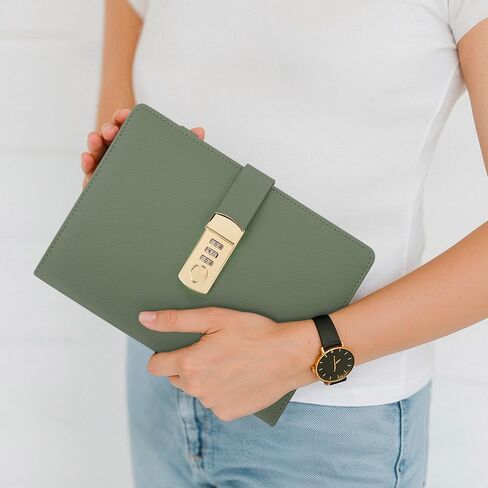 Aesthetic Diary with Lock – Beautiful Leather Journal with Easy to Change Code Lock & Refillable Pages – Quality Planner for Women with Bookmark & Pen Holder to Securely Protect Thoughts & Memories in Saudi Arabia