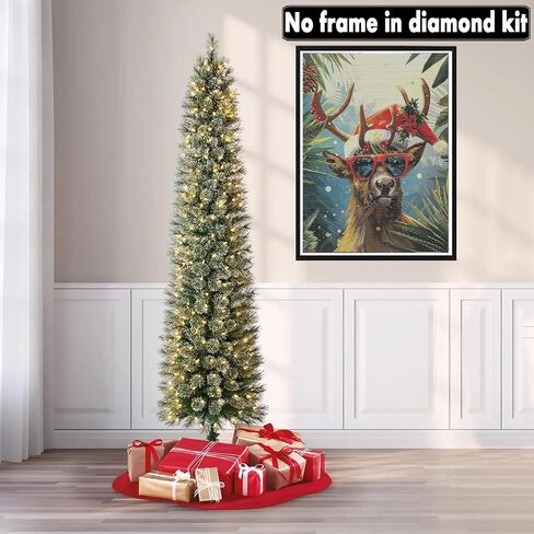 SKRYUIE 5D Dog Diamond Painting Kits - DIY Diamond Art Christmas, Full Round Drill - Crystal Embroidery Cross Stitch - Adult Craft for Wall & Office Decor - 12x16 inch in Kuwait