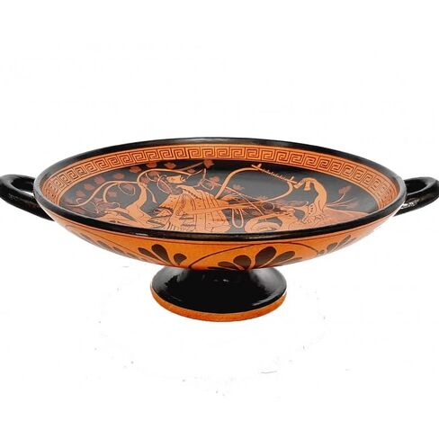 Red figure Pottery Kylix 20cm,God Dionysus with dancing Satyrs in Kuwait