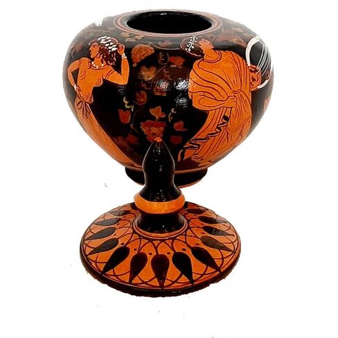 Red figure Pottery Pyxis 10cm Diameter,Gοd Dionysos and his thiasus in Kuwait