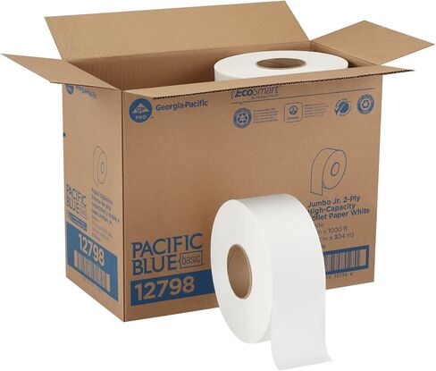 ورق تواليت باسيفيك بلو سيليكت 2-Ply Jumbo Jr. 9 بوصة من GP PRO (جورجيا والمحيط الهادئ)؛ 13728؛ 1000 قدم خطي لكل لفة؛ 8 لفات لكل علبة in Kuwait
