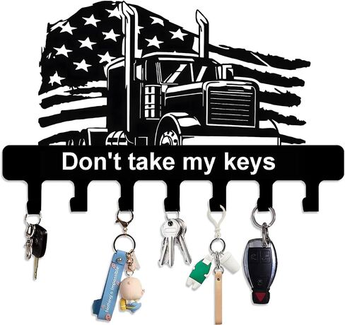 Custom Semi Truck Key Hooks Metal Engraved Personalized Key Holder - Perfect Gift for Truck Drivers with Wall Mounted Design for Truck Keys Storage (Style A) in Saudi Arabia