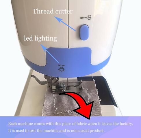 Sewing Machine for Beginners with 42 Pcs Sewing Threads Kit,Portable Sewing Machine with 12 Built-in Stitches,2 Speed(High-Low Speeds) Sewing machine for adults, White Blue in Saudi Arabia