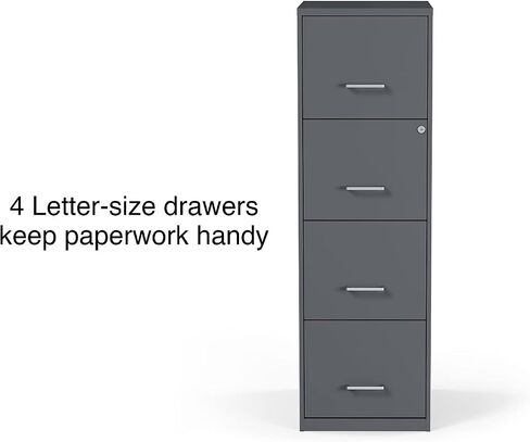 Staples 4-Drawer Vertical File Cabinet ، مستندات حجم الرسالة ، قابلة للقفل ، 18.9 "D X 14.3" W x 45.8 "H ، Black in Saudi Arabia