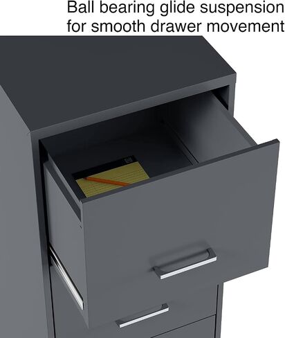 Staples 4-Drawer Vertical File Cabinet ، مستندات حجم الرسالة ، قابلة للقفل ، 18.9 "D X 14.3" W x 45.8 "H ، Black in Saudi Arabia