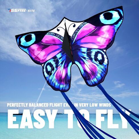SGftre Colorful Butterfly Kite,Easy to Fly Large Outdoor Kite for Kids & Adults, Beach & Park Toys with Durable Nylon, Family Fun Activities in Saudi Arabia