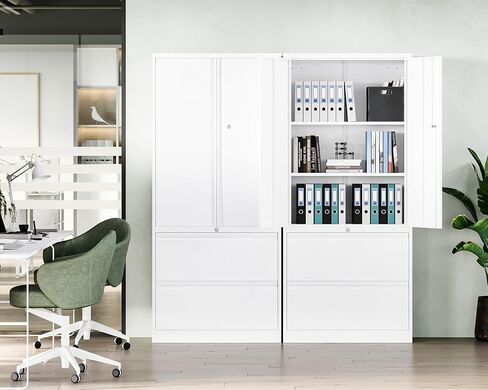 Letaya File Cabinet for Home Office, Metal Storage Cabinets with Adjust Shelves and Lock,2 Drawers Filing Cabinets-Hang Legal/Letter/A4/F4 Size Filing-Black in Saudi Arabia
