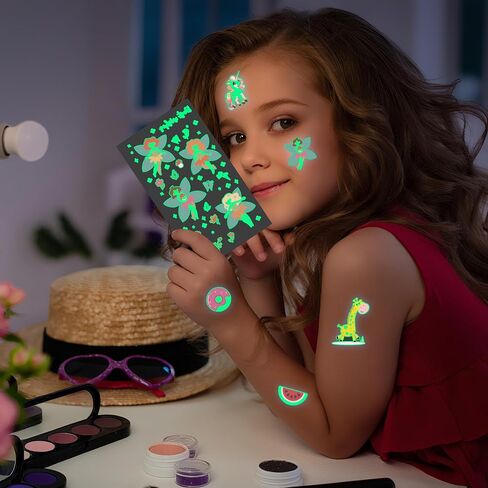 380 أنماط (30 ورقة) وشم مضيئة للأطفال ، والأنماط المختلطة ملصقات الوشم المؤقتة مع حورية البحر/الديناصورات/الفضاء/يونيكورن للبنين والبنات ، وتوهج حفلات عيد ميلاد هدايا عيد ميلاد in Saudi Arabia