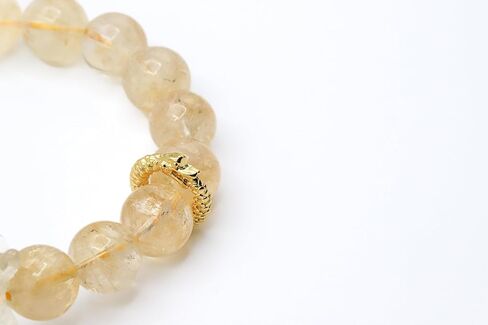 7A Natural Yellow Azeztulite Crystal Bracelet With an Exquisitely Carved Dragon Head Bead Size 10mm in Saudi Arabia
