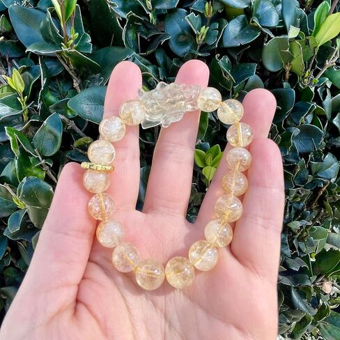 7A Natural Yellow Azeztulite Crystal Bracelet With an Exquisitely Carved Dragon Head Bead Size 10mm in Saudi Arabia