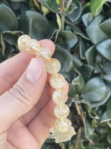 7A Natural Yellow Azeztulite Crystal Bracelet With an Exquisitely Carved Dragon Head Bead Size 10mm in Saudi Arabia