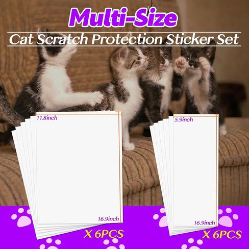 حامي الأثاث Cat Scratch-12pcs حامي الأريكة من مخلبات Cat Striprent الأريكة حماة الزاوية للقطط الشاقة الشاقة ذاتية لاصق لا توجد مقاومة سهلة لتطبيق 2 الحجم in Saudi Arabia