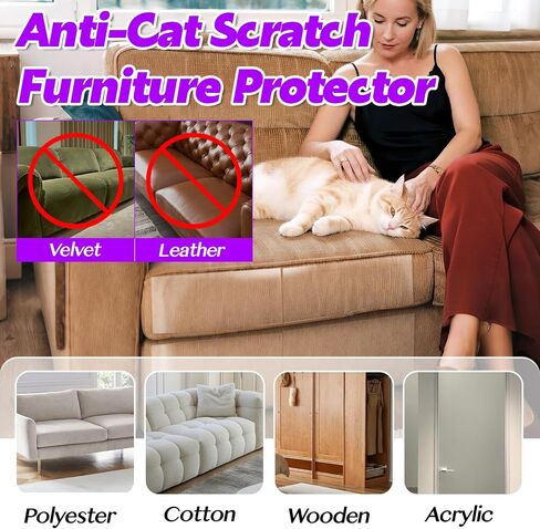 حامي الأثاث Cat Scratch-12pcs حامي الأريكة من مخلبات Cat Striprent الأريكة حماة الزاوية للقطط الشاقة الشاقة ذاتية لاصق لا توجد مقاومة سهلة لتطبيق 2 الحجم in Saudi Arabia