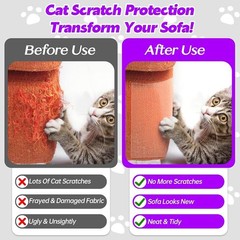 حامي الأثاث Cat Scratch-12pcs حامي الأريكة من مخلبات Cat Striprent الأريكة حماة الزاوية للقطط الشاقة الشاقة ذاتية لاصق لا توجد مقاومة سهلة لتطبيق 2 الحجم in Saudi Arabia